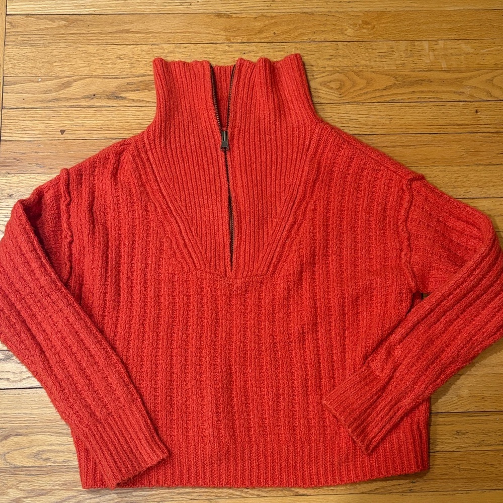 We The Free Vibrant Red zip up  Sweater